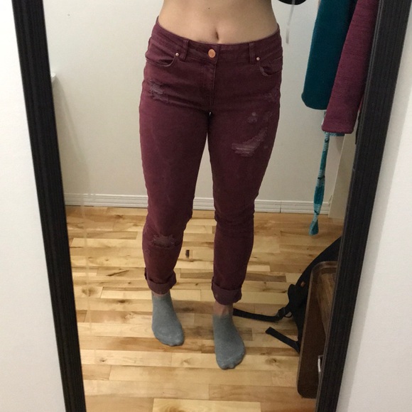 Red/purple ripped jeans - Picture 4 of 5